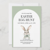 イースターモダンエッグ狩りかわいいバニーラビット大人 招待状 (正面)