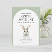 イースターモダンエッグ狩りかわいいバニーラビット大人 招待状 (スタンド正面)
