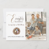 イースターモダンエレガント恵みスクリプトの写真 シーズンカード (正面)