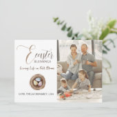 イースターモダンエレガント恵みスクリプトの写真 シーズンカード (スタンド正面)