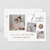 イースターモダンエレガント恵みスクリプト3写真 シーズンポストカード (正面/裏面)