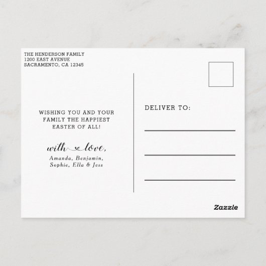 イースターモダングリーティング写真 ポストカード (裏面)