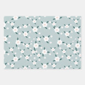 イースターモダンサファイアブルーとピンクの3セット ラッピングペーパーシート (正面3)