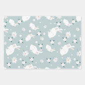 イースターモダンサファイアブルーとピンクの3セット ラッピングペーパーシート (正面)