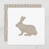 イースターモダンバニーカード – ニュートラル |ハッピーイースター シーズンカード (正面/裏面)