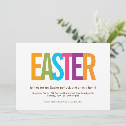 イースターモダンパーティの招待状 招待状 (スタンド正面)