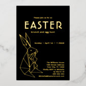 イースターモダンブルンチゴールドフォイル招待状 箔招待状 (正面)