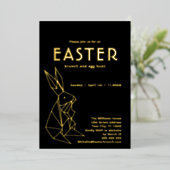 イースターモダンブルンチゴールドフォイル招待状 箔招待状 (立ち正面)