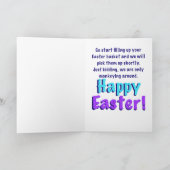 イースターモンキーおもしろい折りグリーティングカード カード (内部)