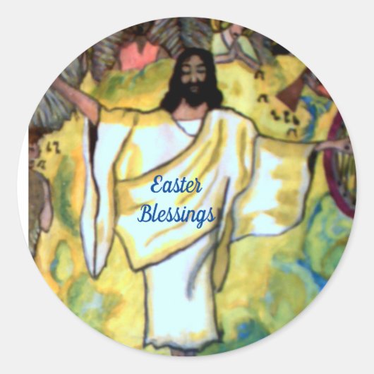 イースターモーニングイエスバラシール ラウンドシール (正面)