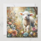イースターモーニングラムビューティフルフローラフォレスト シーズンカード (正面)