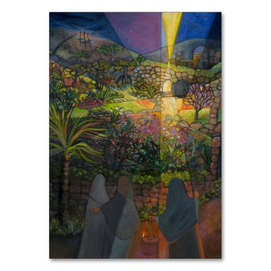 イースターモーニング、女性の墓の祈りの言葉カード テーブルナンバー (正面)