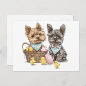 イースターヨークシャーテリアドッグ シーズンポストカード (正面/裏面)