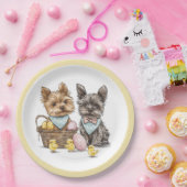イースターヨークシャーテリアドッグ ペーパープレート (パーティー)