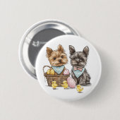 イースターヨークシャーテリアドッグ 缶バッジ (正面&裏面)