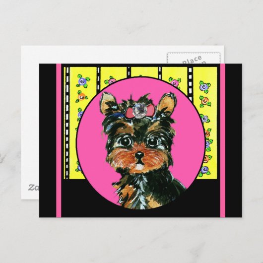 イースターヨークシャーテリアプー シーズンポストカード (正面/裏面)