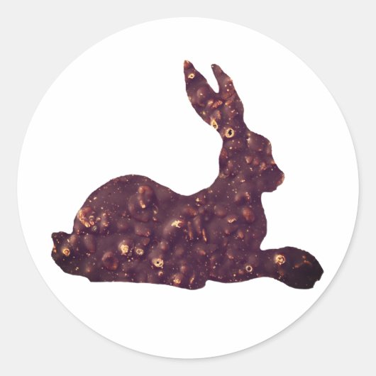 イースターラウンドステッカー、ブラウンチョコレート ラウンドシール (正面)