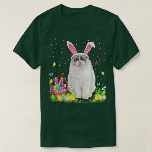 イースターラグドールバニー卵狩りラグドールイースタースー Tシャツ (デザイン正面)