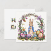 イースターラビットイースターエッグのピーター シーズンカード (正面/裏面)
