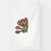 イースターラビットオートティスアウェアネスパズルピース自爆者 横断幕 (縦)