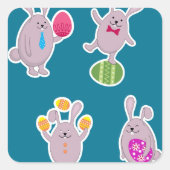 イースターラビットステッカー スクエアシール (正面)