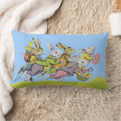 イースターラビットズパステルのグループの衣服の芝生 ランバークッション (ブランケット)