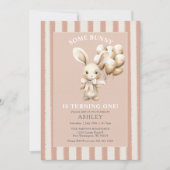 イースターラビットソームバニーファースト誕生日 招待状 (正面)