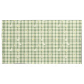 イースターラビットチキングリーンプレイドパターン 枕カバー (正面左)