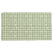 イースターラビットチキングリーンプレイドパターン 枕カバー (正面右)