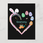 イースターラビットハートイースターエッグおばあちゃん家族の名前 ポストカード (正面)