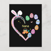 イースターラビットハートイースターエッグおばあちゃん家族の名前 ポストカード (正面)