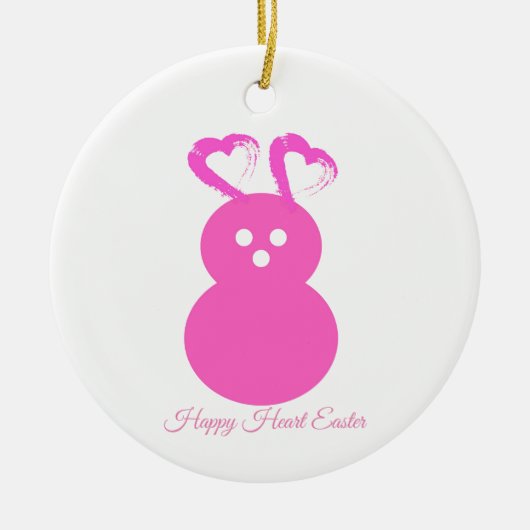 イースターラビットハートオーナメント セラミックオーナメント (正面)
