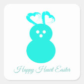 イースターラビットハートシール スクエアシール (正面)