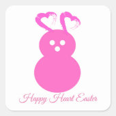 イースターラビットハートシール スクエアシール (正面)