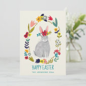 イースターラビットバニーグレーフローラスケッチ カード (スタンド正面)
