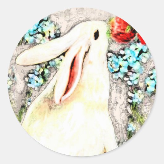 イースターラビットバニーハレスティッカー ラウンドシール (正面)