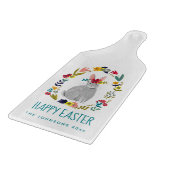 イースターラビットバニー&フラワーズイラストレーション カッティングボード (角)