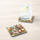 イースターラビットフローラセット6懸命プラスチックのコースター コースター (右側)