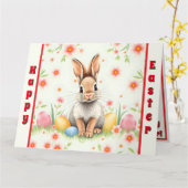 イースターラビットホリデーコレクシモダンョン カード (黄色い花)