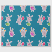 イースターラビットラッピング紙 ラッピングペーパー (フラット)