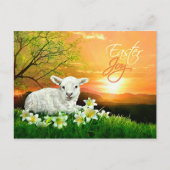 イースターラムとイースターリリーと日の出 シーズンポストカード (正面)