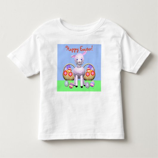 イースターラムとバスケット トドラーTシャツ (正面)