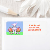 イースターラムとバスケット ラベル (インサイチュ)