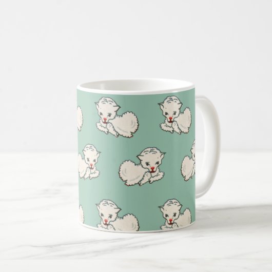 イースターラム、ベビー農場動物、ヴィンテージ宗教 コーヒーマグカップ (正面右)