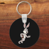 イースターランニングウサギのおもしろい少年ギル キーホルダー (裏面)