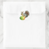 イースターリスとレインボーエッグステッカー ラウンドシール (バッグ)