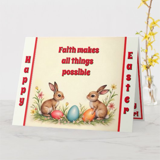 イースターリトルウサギヴィンテージコレクシ人気があるョン カード (黄色い花)