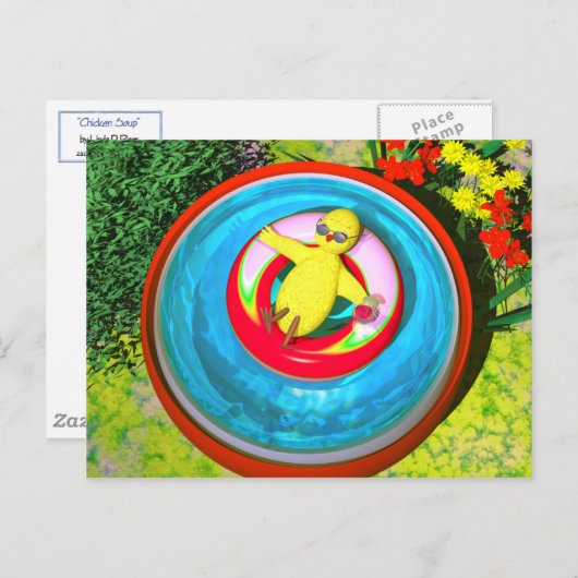 イースターリラックス・シックのスイミングプール シーズンポストカード (正面/裏面)