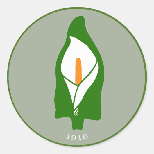 イースターリリーのシール ラウンドシール (正面)