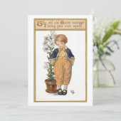 イースターリリーの可愛いヴィンテージ少年 シーズンカード (スタンド正面)